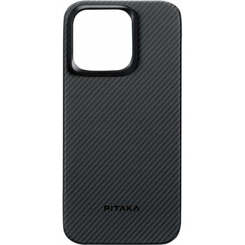 PITAKA MagEZ 4 600D Aramid Fiber MagSafe Case - кевларен кейс с MagSafe за iPhone 15 Pro Max (черен-сив)