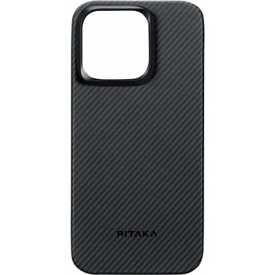PITAKA MagEZ 4 600D Aramid Fiber MagSafe Case - кевларен кейс с MagSafe за iPhone 15 Pro Max (черен-сив)