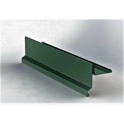 Závětrná lišta r.š.250mm klasik s okapnicí pozink Lakovaný RAL 6005 zelená mechová s folií dl.2m
