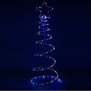 SPRINGOS LED špirálový svetelný stromček s hviezdou 135 cm vysoký so 192 LED diódami Viacfarebný LED vianočný stromček Špirálový jedličkový stromček pre vnútorné a vonkajšie nočné osvetlenie Stolná la