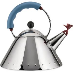 Alessi Чайник за котлон 9093 2л, сребристо и синьо, Alessi (AL9093)