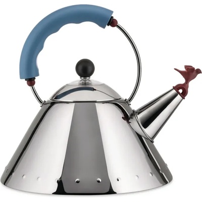 Alessi Чайник за котлон 9093 2л, сребристо и синьо, Alessi (AL9093)