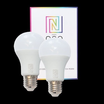 Immax LED žiarovka Neo E27 8,5W RGB 2ks LED žiarovka , E27, 230V, A60, 8,5W, teplá biela + RGB, stmívatelná, 806lm, Zigbee Dim, 2ks 07004B