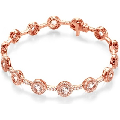 SAVICKI Tenisový náramok ružové zlato s morganitmi 8 mm 18 cm - SAVB06147 R