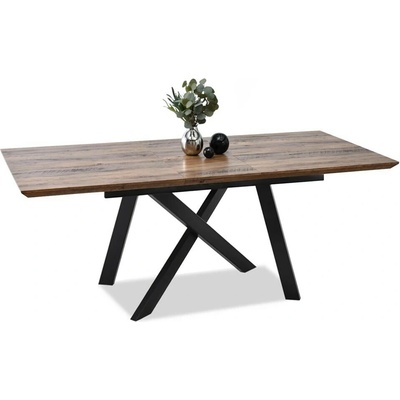 MPT Rozkládací jídelní stůl Timor ořech vintage černá podnož 200 cm