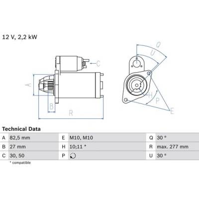 BOSCH STARTER 0 986 014 660