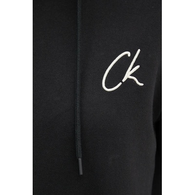 Calvin Klein Памучен суичър Calvin Klein Jeans в черно с качулка с апликация J20J224179 (J20J224179)