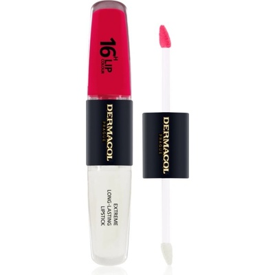 Dermacol 16H Lip Colour dlhotrvajúci rúž a lesk na pery 04 Revenge Red 2 x 4 ml