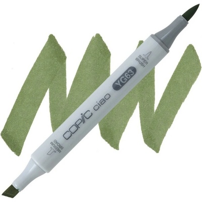 Lihová fixa COPIC Ciao oboustranná Brush & Chisel, Pea green (YG63)
