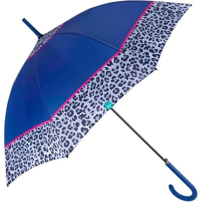 Perletti 26255 leopardo deštník dámský holový modrý