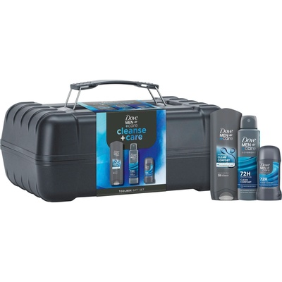 Dove Men+Care Комплект Cleanse+Care, с кутия за инструменти, 3 части