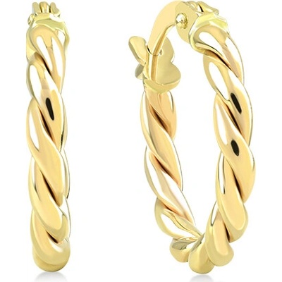 Lillian Vassago zakrútené pletené zlaté kruhové náušnice LLV06-GER069