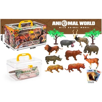 Комплект от 9 бр африкански животни за игра в куфар