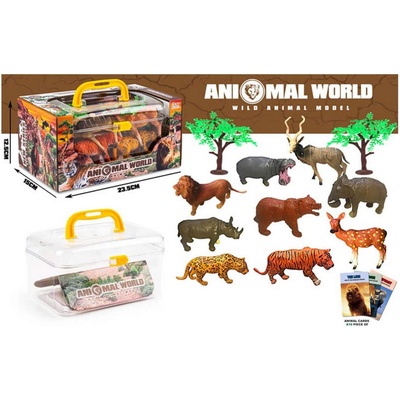 Комплект от 9 бр африкански животни за игра в куфар