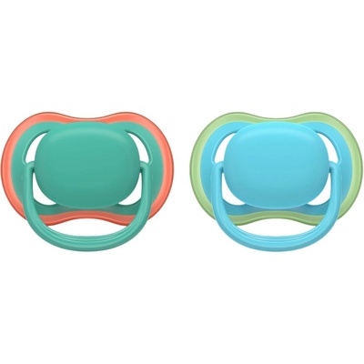 Philips Залъгалки Philips Avent - Ultra Air, 6-18 м, с кутийка, 2 броя, зелена/синя (SCF087/10)