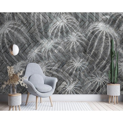 Gario Fototapeta Kaktusy v sivej farbe Materiál: Vliesová, rozmery 200 x 140 cm