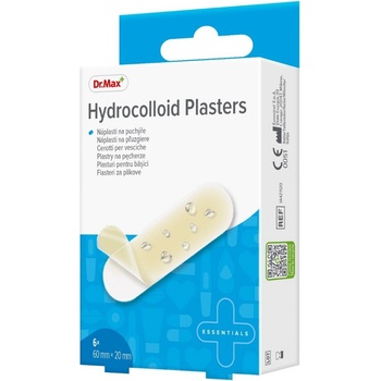 Dr. Max Hydrocolloid Plasters 60 x 20 mm náplasti na puchýře 6 ks