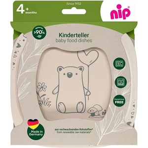NIP Детски чинии за хранене NIP - Еat Green, 2 броя, бежови (4000821427259)