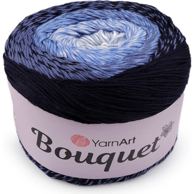 Stoklasa Bavlněná pletací příze Bouquet 250 g Balení: 1 ks, Varianta: 9 (717) modrá tmavá modrá světlá 9 (717) modrá tmavá modrá světlá