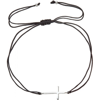 Pavona Kabbalah náramek se stříbrným křížkem 13045.3 black