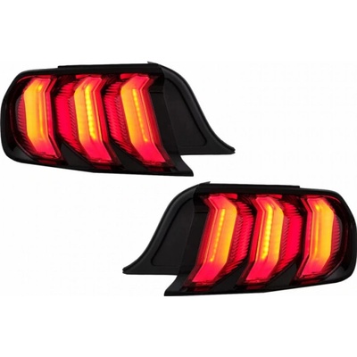 KITT Full LED zadné svetlá vhodné pre Ford Mustang VI S550 2015-2019 červené s dynamickými sekvenčnými natáčacími svetlami