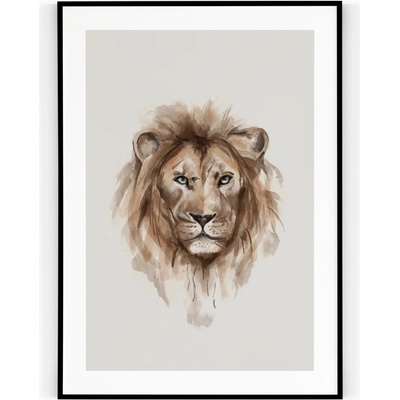 Plakát / Obraz Lion 50 x 70 cm Tiskové plátno S bílým okrajem – Zbozi.Blesk.cz