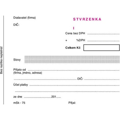 MSK 7400075 Stvrzenka číslovaná NCR A6