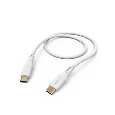 Кабел за зареждане "Flexible", USB-C - USB-C, 1.5 м, силиконов, бял (HAMA-201577)