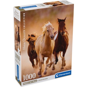 Clementoni Пъзел Clementoni от 1000 части - Бягащи коне (39771)