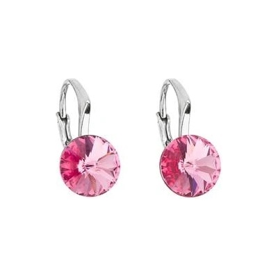 Pavona stříbrné s Crystals from Swarovski® Rose 31229.3 Rose