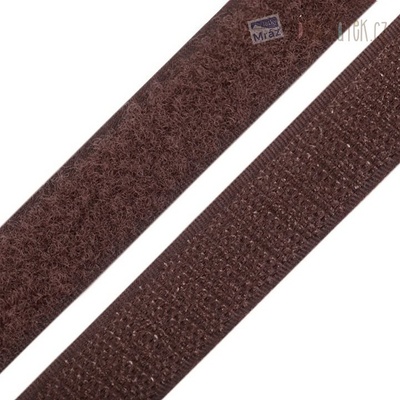 Suchý zips hnedý šírka 20 mm