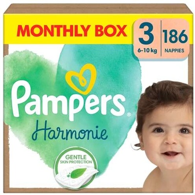 Pampers Harmonie месечен пакет пелени 6-10 кг Midi 3 (186 бр. ) (81754106)