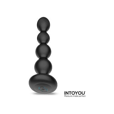 InToYou Mouve Waving Vibrating Anal Plug with Remote Control 2 Motors Black