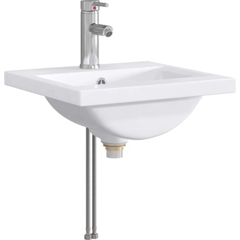 vidaXL Мивка за баня Хром 42 x 40 x 16, 5 см Метал (890228)