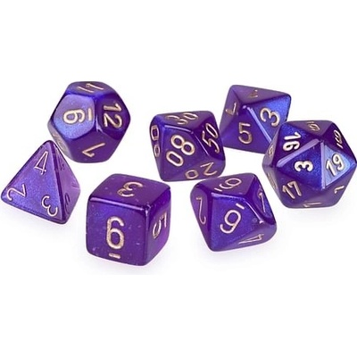 Set 7 svítivých luminary RPG kostek ke hře Dungeons and Dragons Barva: Modrá – Zboží Mobilmania