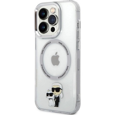 KARL LAGERFELD IML Karl and Choupette NFT MagSafe Case - хибриден удароустойчив кейс с MagSafe за iPhone 14 Pro (прозрачен)