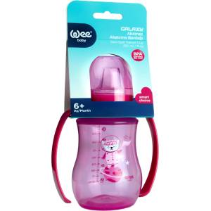 Wee Baby Преходна чаша с дръжки Wee Baby - Galaxy, PP, 250 ml, розова (754) - baby
