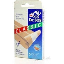 Dr. SOS Classic náplast pásy voděodolné 10 cm x 6 cm 5 ks