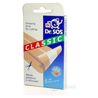 Dr. SOS Classic náplast pásy voděodolné 10 cm x 6 cm 5 ks