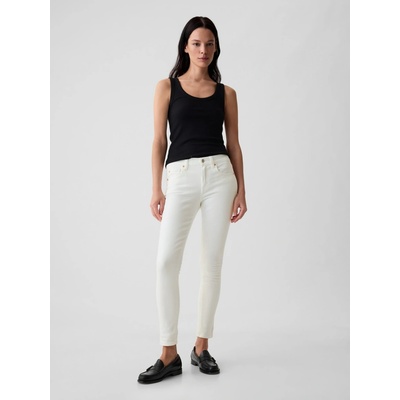 GAP Džínsy Mid Rise True Skinny Biela