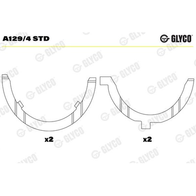 Distanční kotouč klikové hřídele GLYCO A129/4 STD - sada