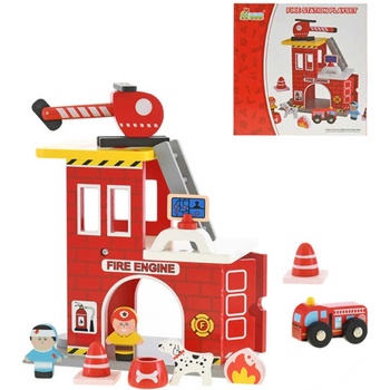 Lamps Hasičská stanice herní set s figurkami a vrtulníkem