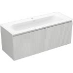Mexen Rivel шкаф за баня 120 см с мивка Vela, 1 чекмедже, релефен, сив мат/бял мат (91A20-12047-1-BF62-W23M01)