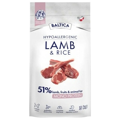 Baltica Nutraceutic Hypoallergenic M Lamb with rice 3 kg