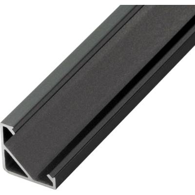 LED profil R6C černý rohový 16*16 - Profil bez krytu 1m