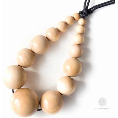 Kouzlo bižuterie dřevěné korále stupňované malé přírodní S4188