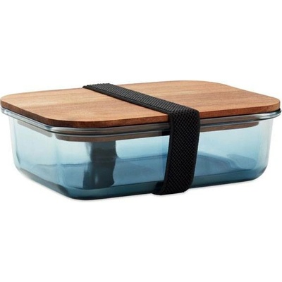 Sklenený box na jedlo 800ml, modrá Transparent
