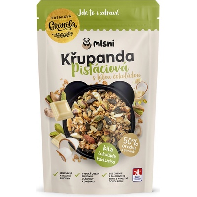 Mlsni Prémiová granola Pistáciová s bílou čokoládou 450 g