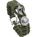 WARAGOD Паракорд Спартанска гривна с метална закопчалка Hanta, зелена (WAR0073022)