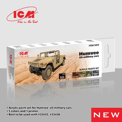 ICM Humvee. US military cars acrylic paint set 6 bottles х 12 ml